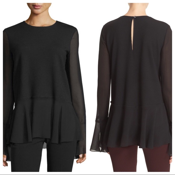Theory Tops - THEORY | Lexanda C Peplum Bell Sleeve Blouse